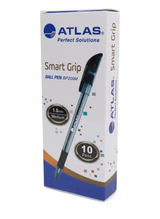 Atlas Smart Grip ball Pens BP200M x10 Blue / أطلس سمارت غريب أقلام حبر BP200M ×10 ازرق