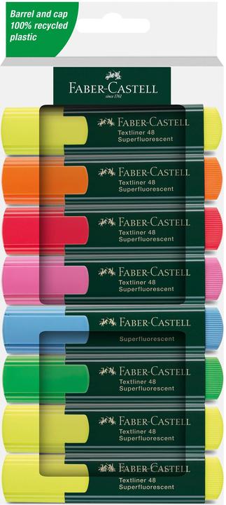FABER CASTELL Textliner Superfluorescent 48 x8 / أقلام تظليل فابر-كاستل فائقة الفلورية 48 × 8