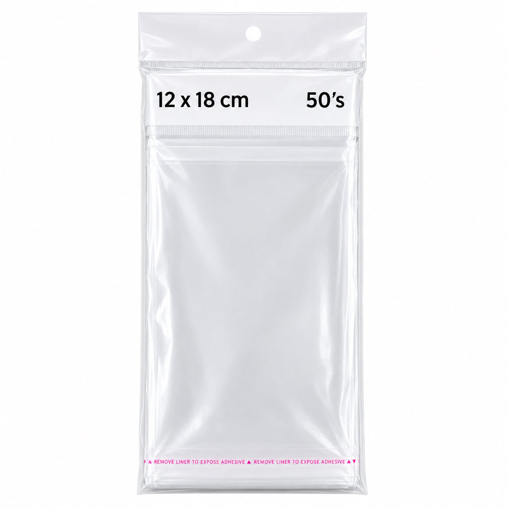 Clear Poly Bags 12×18 cm – 50 Pcs / أكياس بولي شفافة 12×18 سم – 50 كيس