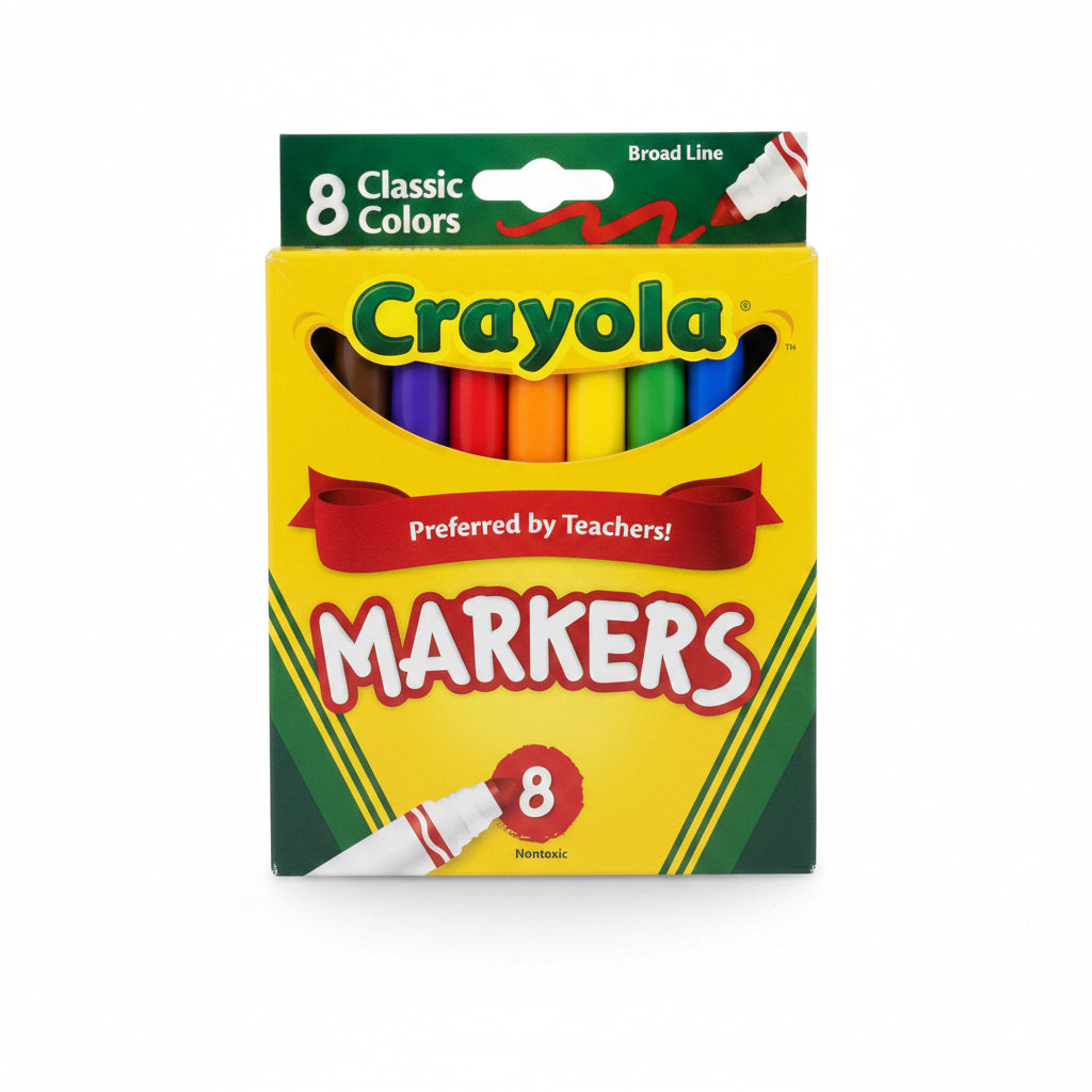 Crayola Broad Line Markers 8 ct – Classic Colors / كرايولا 8 ماركر خط عريض – ألوان كلاسيكية