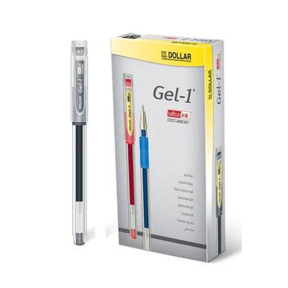 DOLLAR Gel-1 Black 0.7 12 pcs / أقلام جل دولار لون أسود مقاس 0.7 (عدد 12)