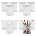 Round Pen container 12 Pcs Silver / حامل أقلام دائري 12 قطعة فضي