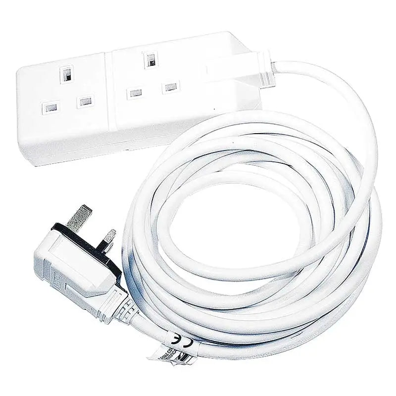 Masterplug Heavy duty Extension lead 2 Sockets (White) / وصلة كهرباء ماستر بلغ شديدة التحمل بمقبسين (أبيض)