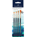 Faber castell 4 Flat Paint Brushes / مجموعة 4 فرش رسم مسطحة من فابر-كاستل
