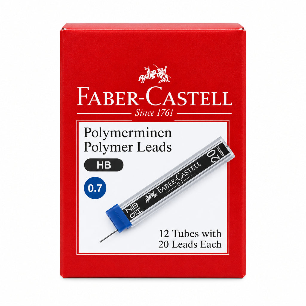 Faber-Castell Polymer Leads 0.7 mm HB – Box of 12 Tubes / سنون بوليمر فابر كاستل 0.7 مم HB – علبة 12 أنبوبة