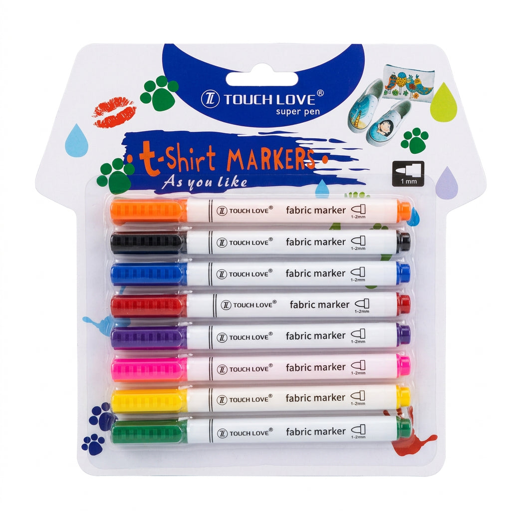Fabric Markers – 8 Colours Pack / أقلام تحديد للقماش – عبوة 8 ألوان