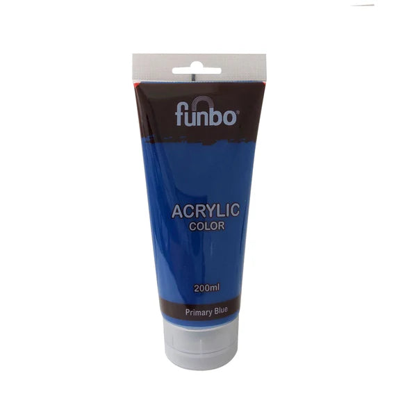 funbo ACRYLIC COLOR Paint 200 ml Primary Blue / Funbo طلاء أكريليك 200 مل – أزرق أساسي