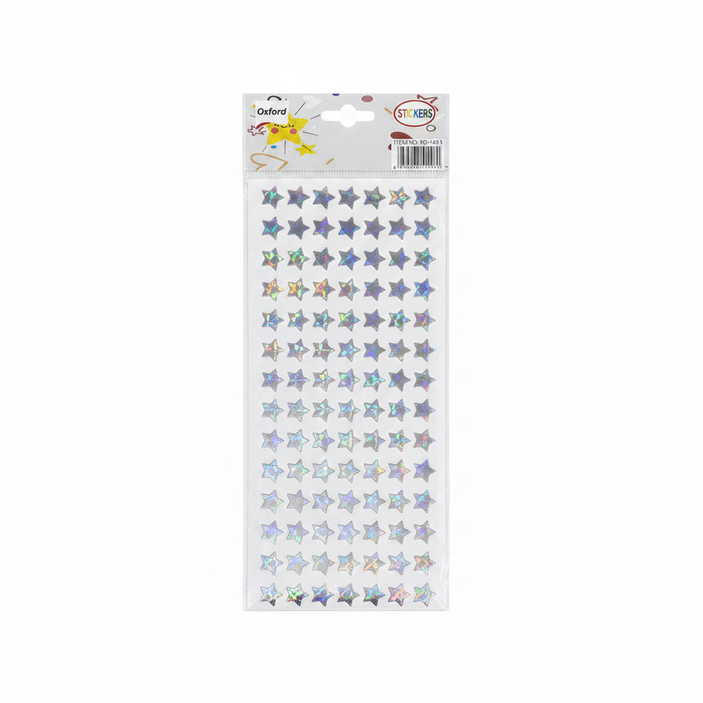 Holographic Star Stickers – Silver / ملصقات نجوم هولوغرافية – فضي