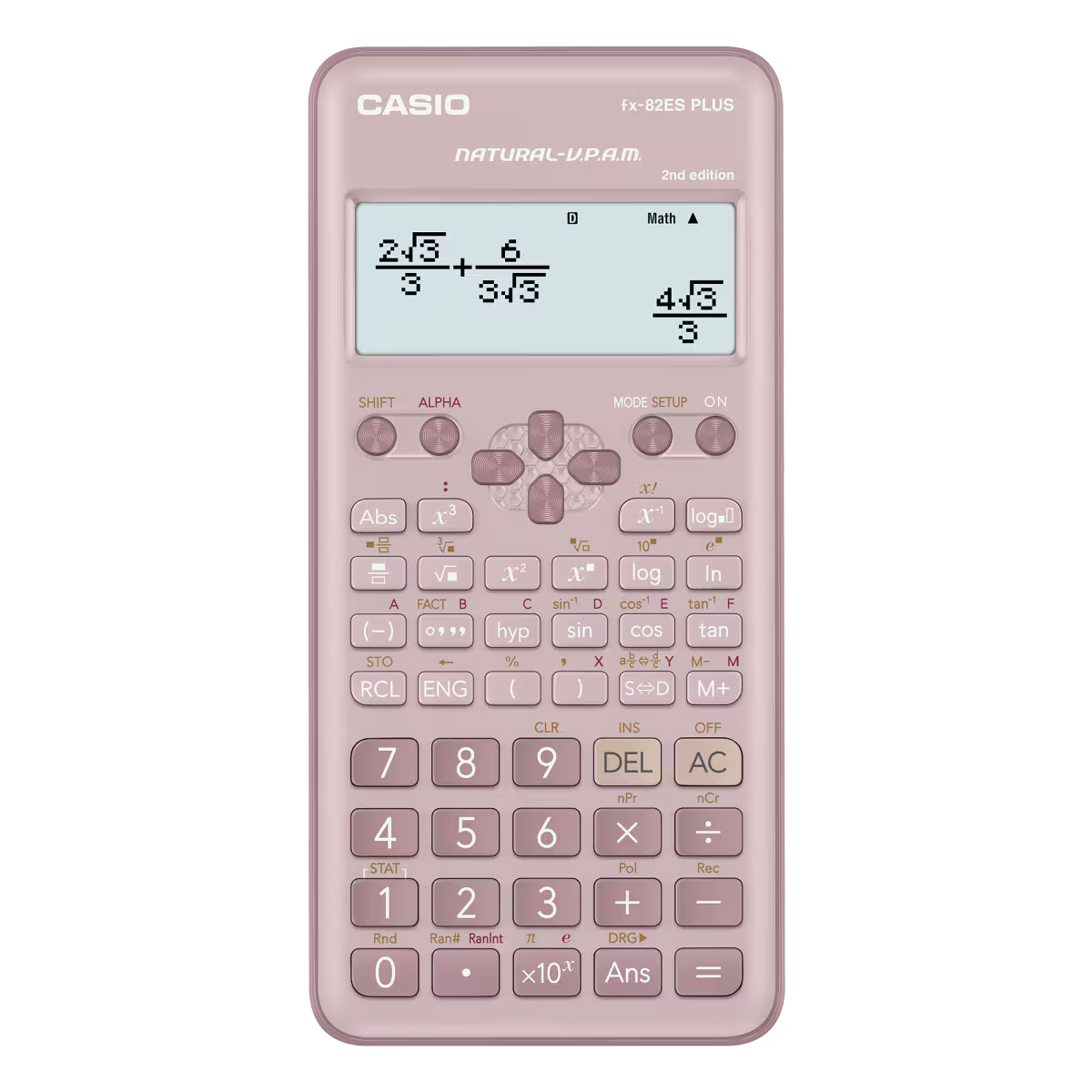 CASIO Scientific Calculator fx-82ES PLUS-PK 2nd Edition / آلة حاسبة علمية كاسيو fx-82ES PLUS-PK 2nd Edition