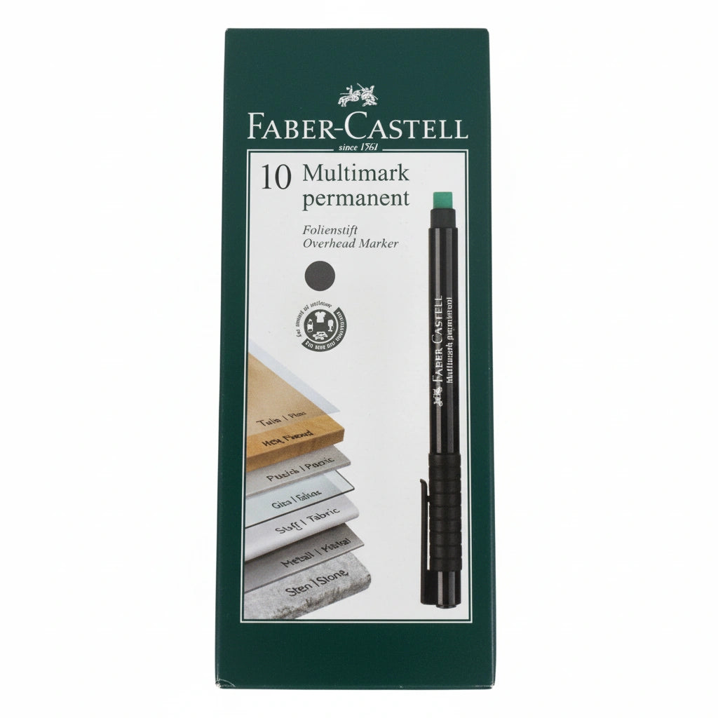 Faber Castell Multimark Permanent x10 Black / فابر كاستل مالتي مارك دائم ×10 أسود