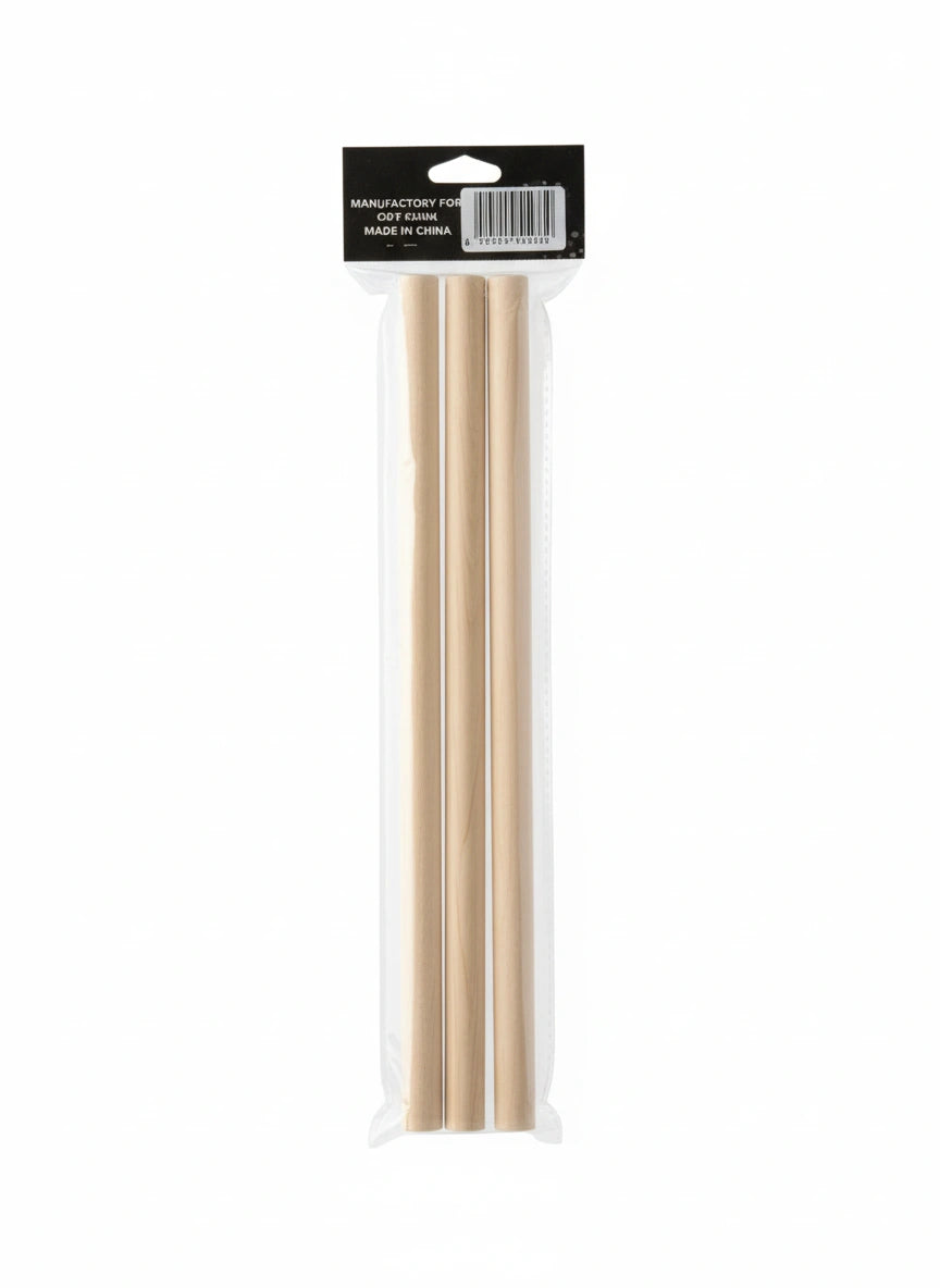 Wooden dowel rods 3 pcs thin / قضبان خشبية أسطوانية (3 قطع رفيعة)