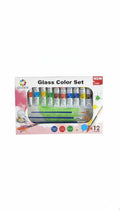 DOZEN 12ml GLASS COLOR SET / مجموعة ألوان زجاجية (دزينة) 12 مل