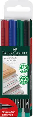 Faber Castell 4 Multimark Permanent universal Marker S / قلم فابر-كاستل Multimark الدائم الشامل – ٤ أقلام S