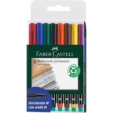Faber Castell 8 Multimark Permanent universal Marker M / قلم فابر-كاستل Multimark الدائم الشامل – 8 أقلام M