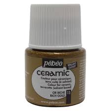 Pebeo Ceramic Gloss Paint Rich Gold / بيبو سيراميك لون لامع ذهب غني