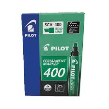 Pilot PERMANENT MARKER Green (Pack of 12) SCA-400 / اقلام ماركر بايلوت اخضر مشطوف