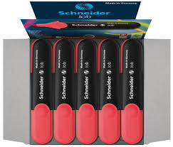 Schneider Job 1+5 mm Textmarker Highlighter Red x10 / شنايدر جوب 1+5 مم محدد نص أحمر 10 قطع