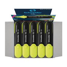 Schneider Job 1+5 mm Textmarker Highlighter Yellow x10 / شنايدر جوب 1+5 مم محدد نص أصفر 10 قطع