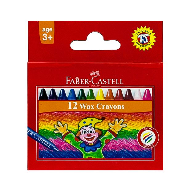 Faber Castell 12 Wax Crayons / فابر كاستل 12 شمع تلوين