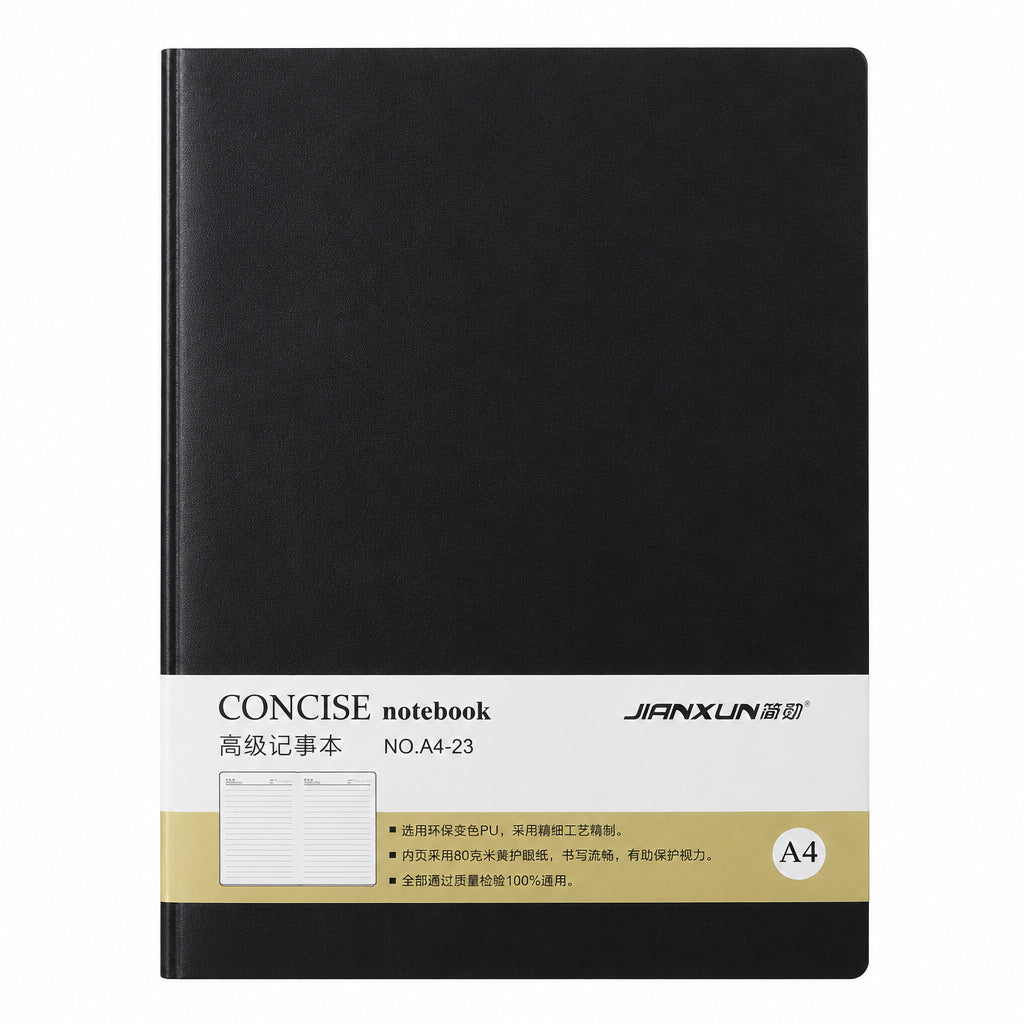 JIANXUN Concise Notebook A4 – Black / دفتر كونسايس جيانشون مقاس A4 – أسود