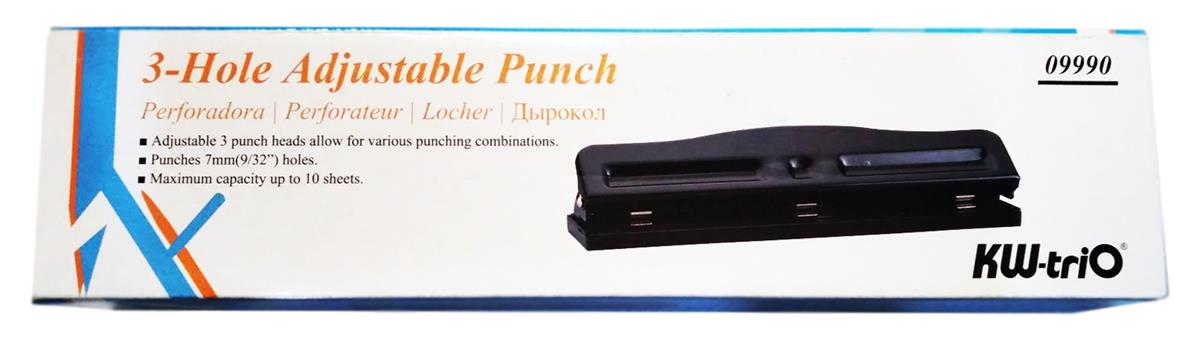 KW-triO 3-hole Adjustable Punch / مُخرِمة 3 ثقوب قابلة للضبط كي دبليو-تري أو