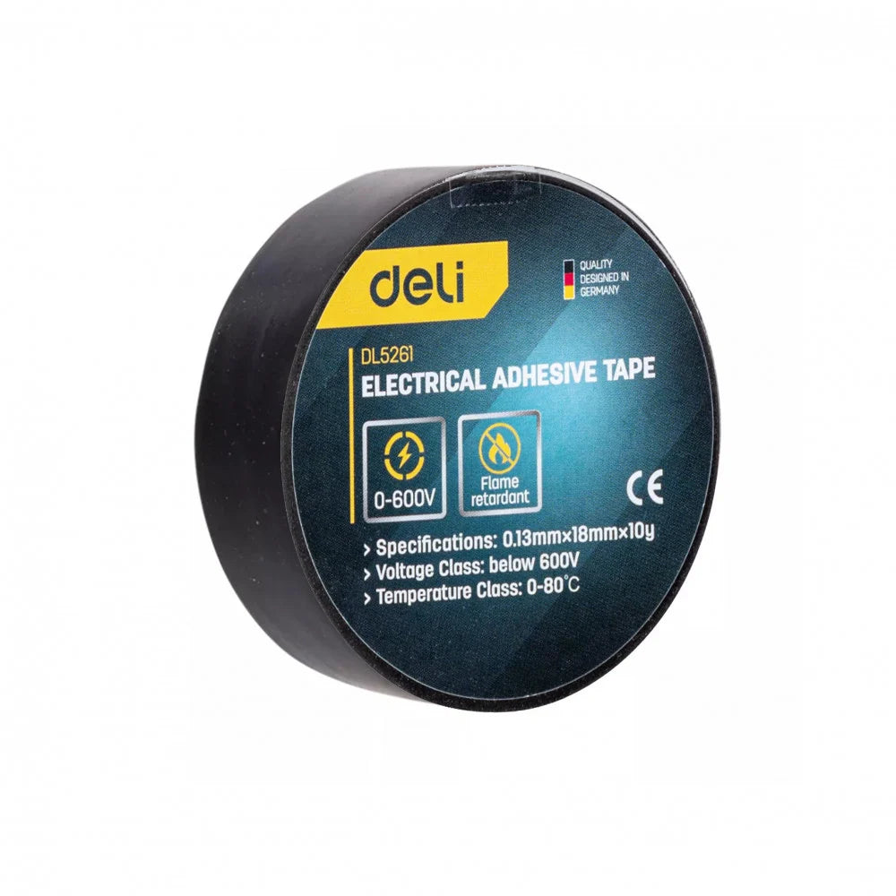 Deli Electrical Adhesive Tape Black / شريط كهربائي لاصق دِلي