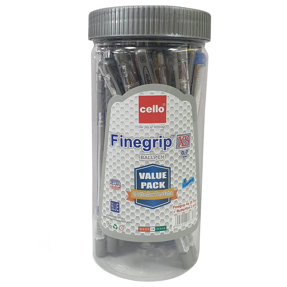 cello finegrip XS 0.7 BLUE 27 Pcs / أقلام Cello Finegrip XS 0.7 مم — أزرق × 27 قطعة