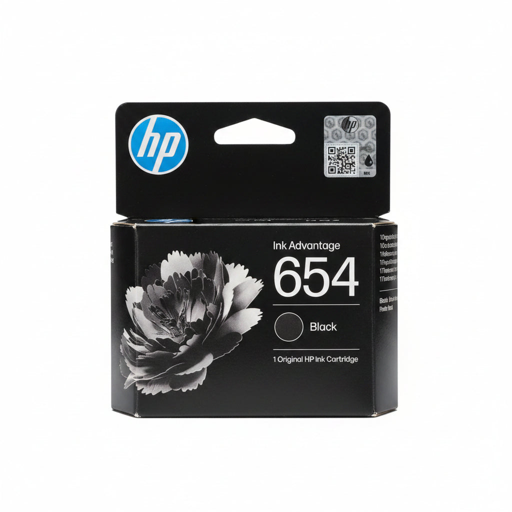 Original HP Ink Cartridge 654 Black 400* pages / خرطوشة حبر أصلية HP 654 أسود 400* صفحة