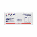 Original Ribbed Brown Envelopes 9"x4" 50 Pcs / أظرف بنية مضلعة أصلية 9×4 بوصة 50 قطعة