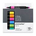 Winsor & Newton Promarker Set 2 – 12 Colours + Blender / أقلام ونسور آند نيوتن بروماكر مجموعة 2 – 12 لونًا + قلم دمج
