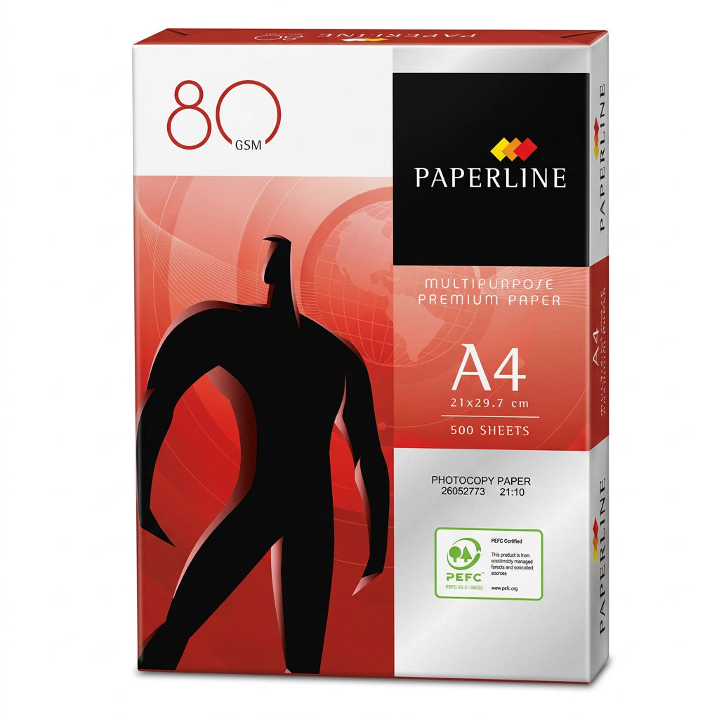 Paperline A4 Copy Paper 80gsm – 500 Sheets / ورق تصوير بيبرلاين A4 ‏80 جرام – 500 ورقة