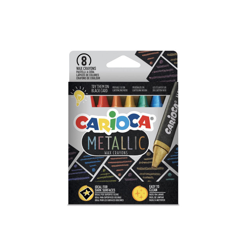 Carioca 8 Metallic Wax Crayons / كاريكا 8 شمع معدني