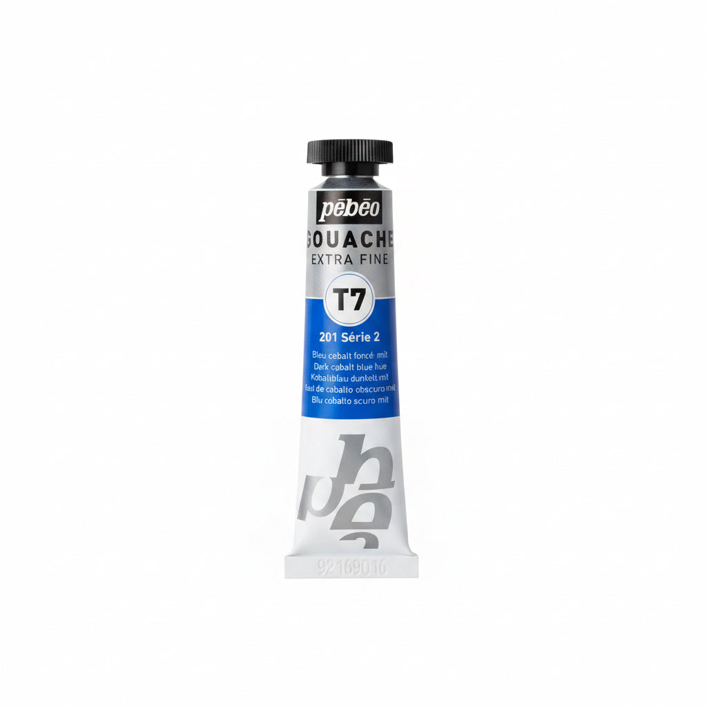 Pebeo Gouache Extra Fine T7 – 201 Série 2, Dark Cobalt Blue Hue / بيبو غواش فائق الجودة T7 – رقم 201 السلسلة 2، أزرق كوبالت داكن (لون مماثل)