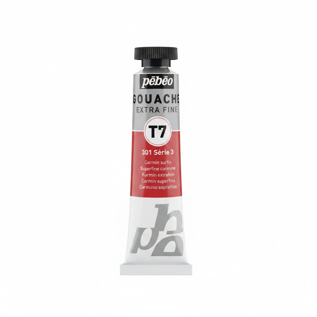 Pebeo Gouache Extra Fine T7 – 301 Série 3, Superfine Carmine / بيبو غواش فائق الجودة T7 – رقم 301 السلسلة 3، كارمين فائق النعومة