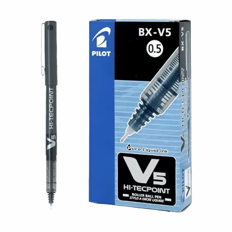 Pilot BX-V5 0.5 HI-TECPOINT x12 Black / بايلوت BX-V5 0.5 هاي تك بوينت ×12 أسود