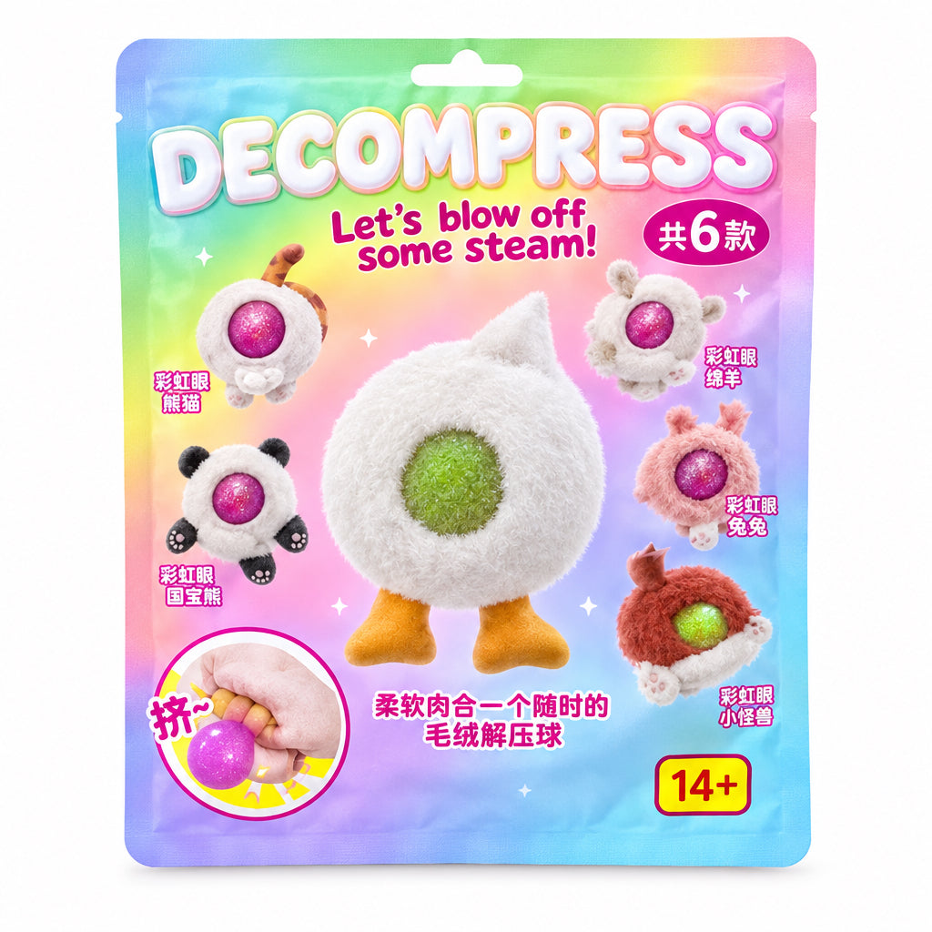 Plush Animal Squeeze Ball – Blind Bag / كرة ضغط حيوانات بفرو – كيس مفاجأة