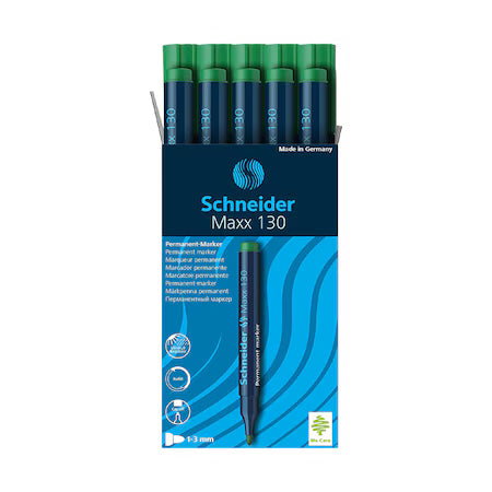 Schneider Maxx 130 Permanent marker x10 Green / شنايدر ماكس 130 قلم ماركر دائم ×10 أخضر