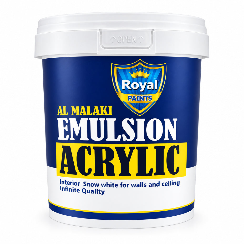 Royal Paints Al Malaki Emulsion Acrylic Paint – Interior Snow White / دهان أكريليك إيمولشن رويال الملكي – أبيض ثلجي داخلي