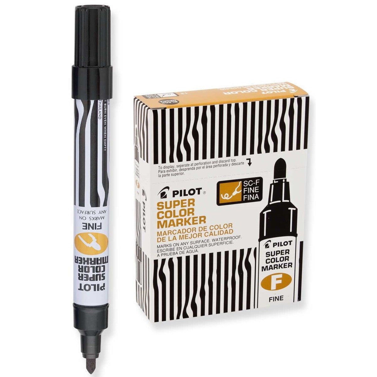 Pilot SC-F FINE SUPER COLOR MARKER x12 Black / بايلوت SC-F ماركر سوبر ملون دقيق × 12 أسود