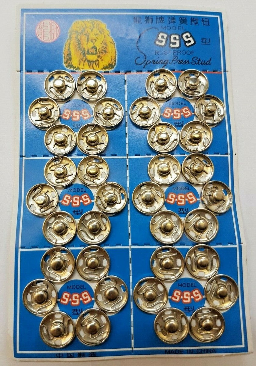 36 silver-colored Rust proof spring press stud / مشابك ضغط نابضة فضية ضد الصدأ – 36 قطعة