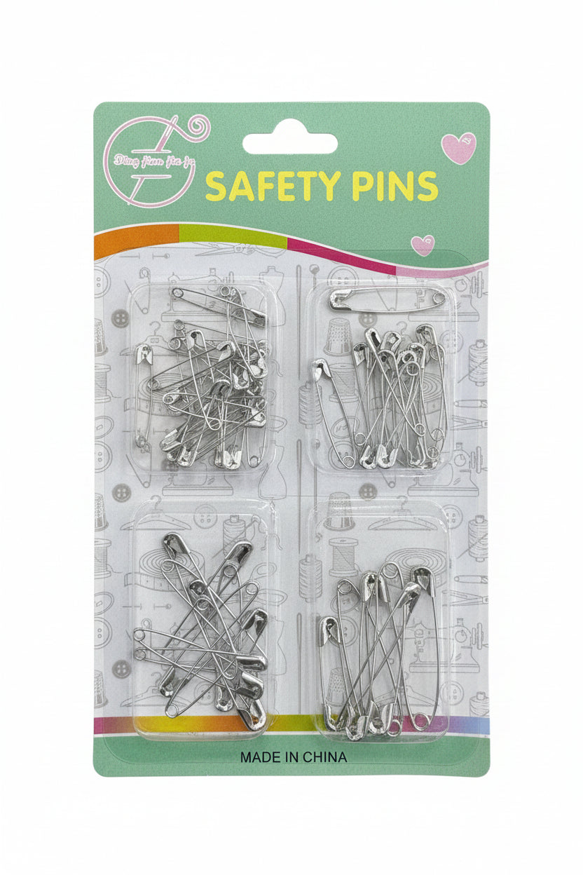 Safety Pins – Assorted Sizes Card / دبابيس أمان – بطاقة مقاسات متنوعة