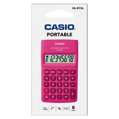 CASIO Calculator PORTABLE HL-815L Pink / آلة حاسبة محمولة كاسيو HL-815L وردي