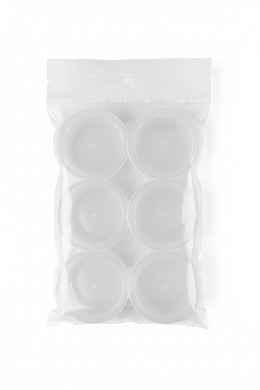 Small Plastic Tubs with Lids – 6 Pack, Clear / علب بلاستيكية صغيرة بأغطية – 6 قطع، شفافة