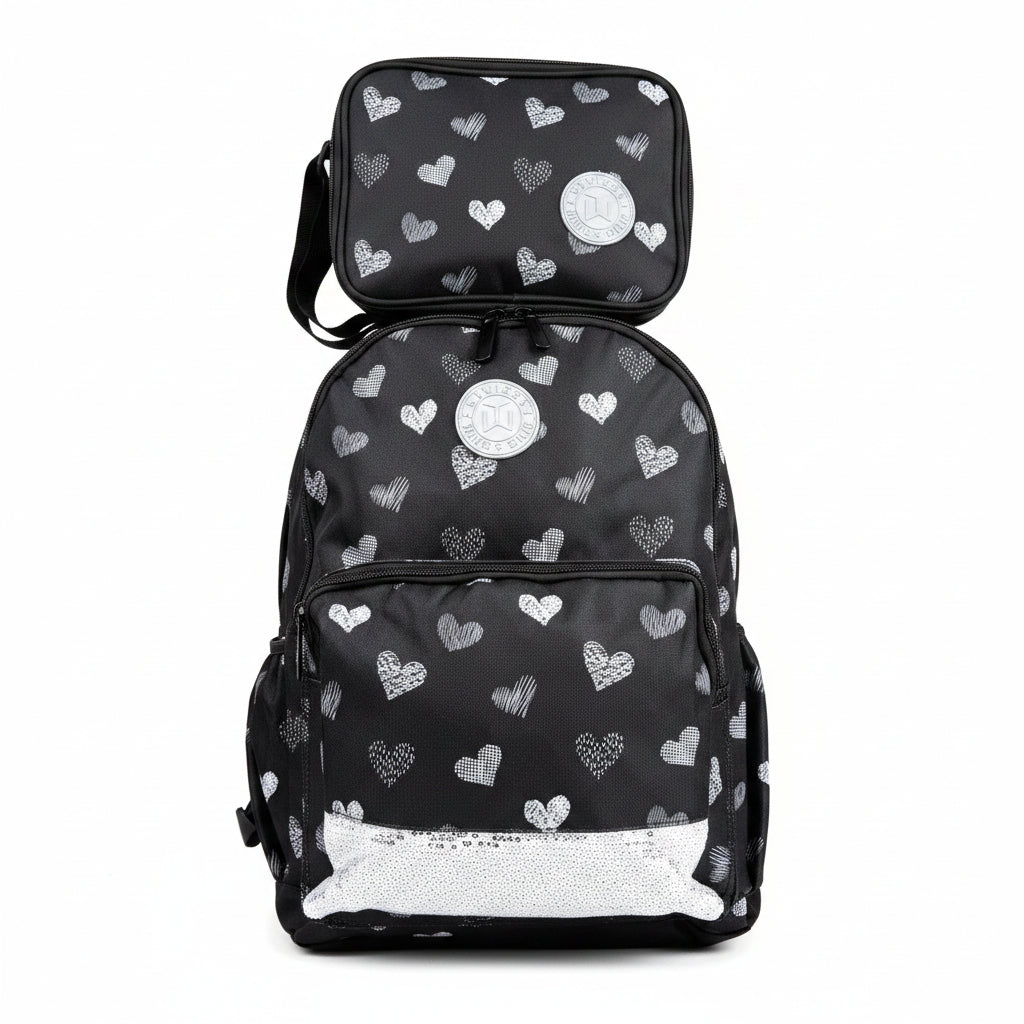 TWINS Hearts School Set 17 inch – Black / طقم مدرسي توينز قلوب 17 إنش – أسود