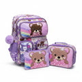TWINS Teddy Bear 3-Piece School Set – Large, Purple / طقم مدرسي توينز دبدوب 3 قطع – كبير، بنفسجي
