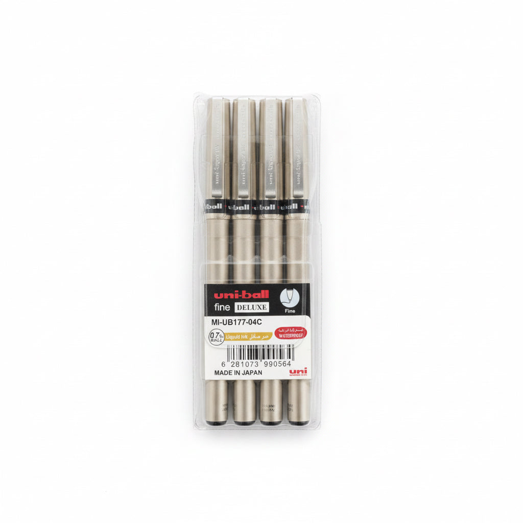 uni-ball fine DELUXE UB-177 0.7mm 4 Pcs / أقلام يوني-بول فاين ديلوكس UB-177 0.7 مم – 4 قطع