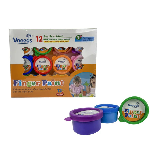 Vneeds finger Paint 12 colors / دهان أصابع Vneeds ‏12 لونًا